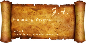 Ferenczy Aranka névjegykártya