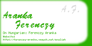 aranka ferenczy business card